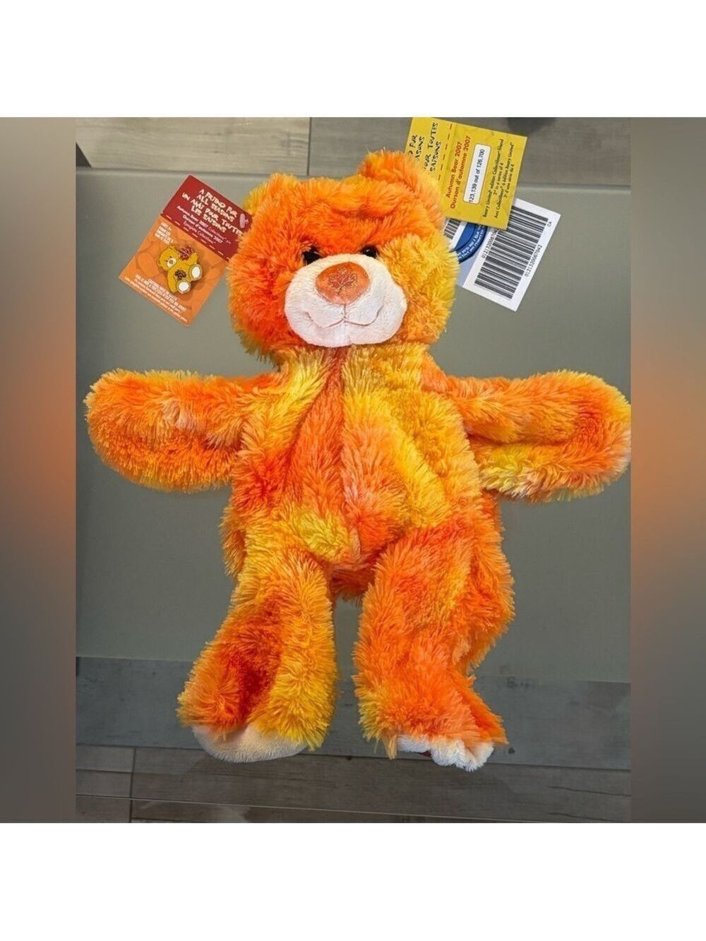 NWT Build A Bear Autumn Leaf 2007 Collectable Rare Limited Edition Pin Unstuffed